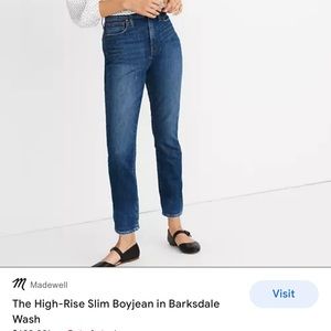 Madewell High Rise Slim Crop Boy Jean